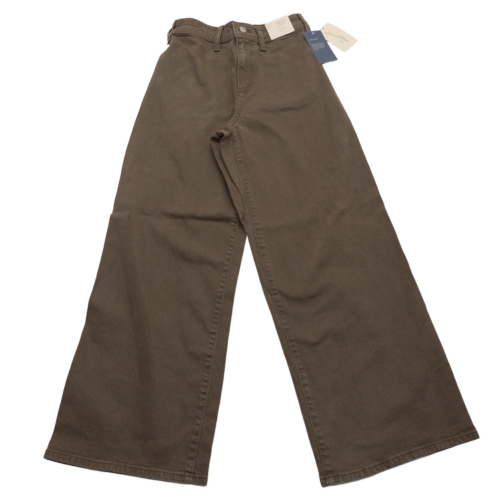 Universal Thread Size 0 Sailor Wide Leg Pants Olive Green NWT High Rise Stretch